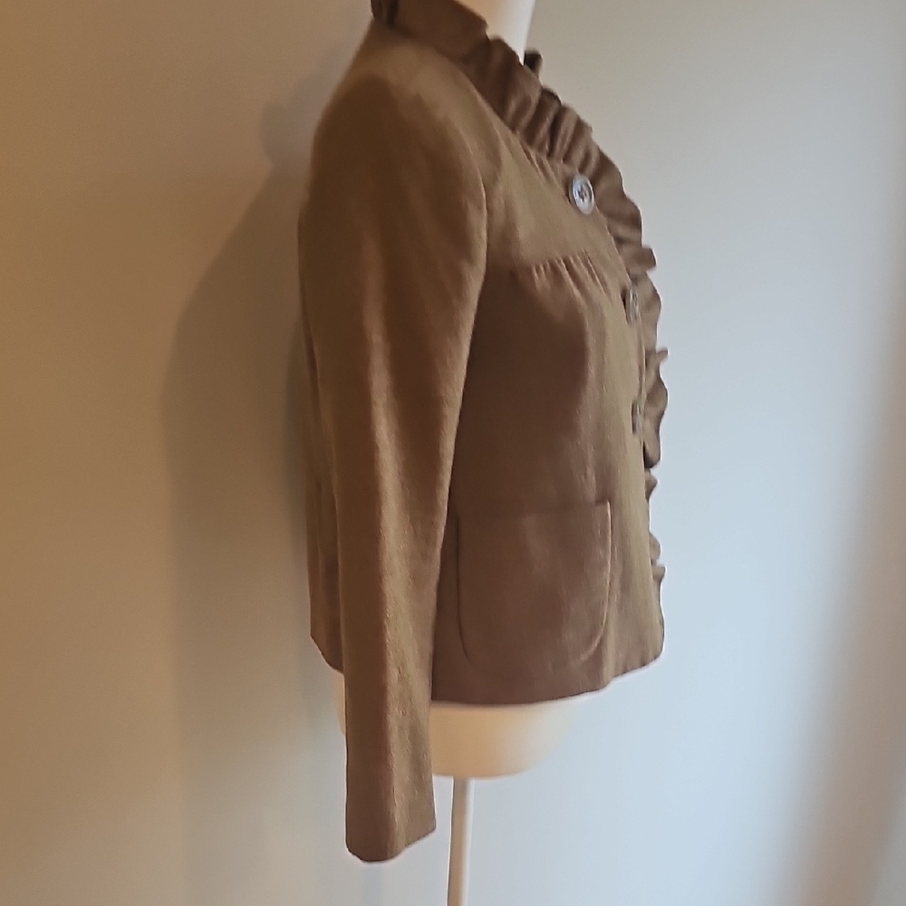 J. Crew Tan Ruffle Button Blazer - Picture 4 of 5
